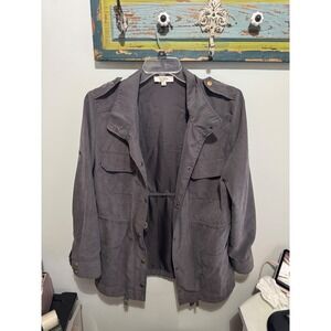 Umgee women's cargo jacket in a grey/charcoal